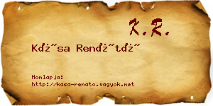 Kása Renátó névjegykártya